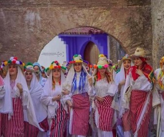 ladies in traditional garments of Chefchaouen