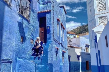 Shiite Minaret in Chefchaouen the blue city of Morocco
